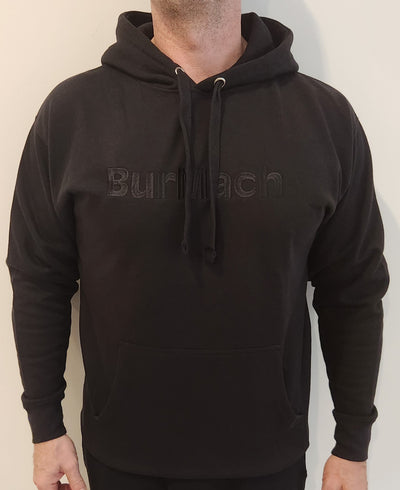 Embroidered BurMach Hoodie - Black