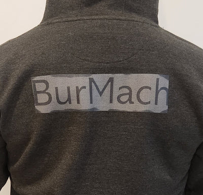 BurMach on Back Grey Hoodie