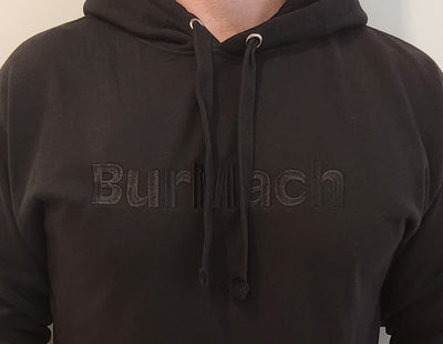 Embroidered BurMach Hoodie - Black